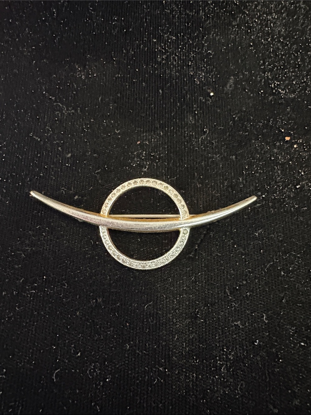 Silver Circle and Bar Brooch Pin -Marked 37